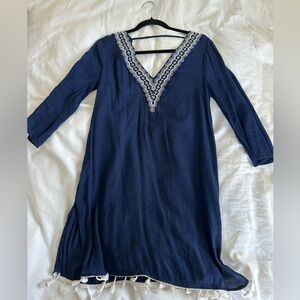 Beach/Pool Blue and White Cover Up!